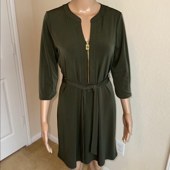 Michael Kors Dresses & Skirts - NWT Michael Kors Dark Green Long Sleeve Dress Size M.
